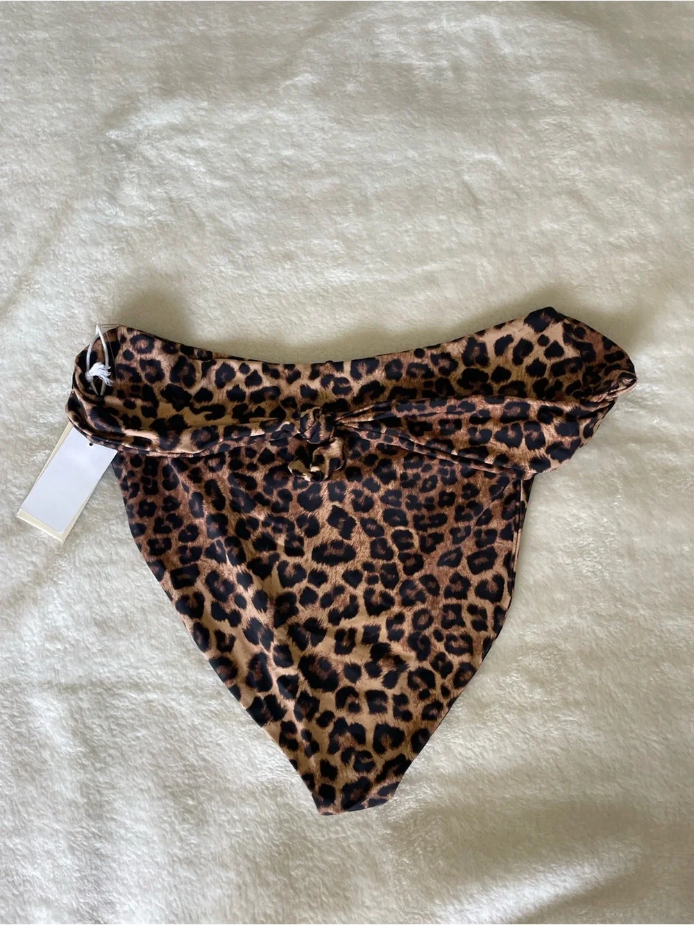 Good American Leopard-Print Swim Bottoms in Brown and Black